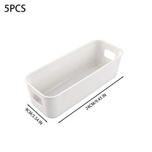 5 cái lưu trữ Nhựa thùng có tay xách bàn đa năng Organizer cho vỏ điện thoại mỹ phẩm snack văn phòng phẩm phòng tắm vách chia ngăn kéo