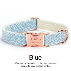 Custom Dog Collar Bling Nylon Dog Collars With Flower Tag Free Engraving Pet Name Buckle Necklace For Small Medium Large Dogs
