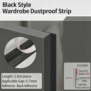 OKKFINE Self-Adhesive Cabinet Door Dust Strips 2.8M TPE Dust-proof Strip  Gap Filling Strip Insect-proof