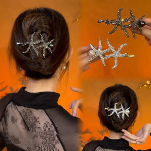 Thanh lịch Rhinestone Sao Biển kẹp tóc Twist kẹp tóc cho phụ nữ cô gái Phụ kiện tóc