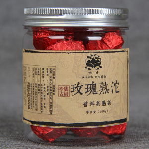 100g Floral‑Rose Aroma Ripe Pu‑er Mini Tuo Tea Jar Pack Compact Household Daily Sipping Tea