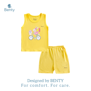 Bộ ba lỗ chất liệu vải cao cấp thấm hút mồ hôi in hình thỏ BENTY BT014 quần áo trẻ em bé trai bé gái