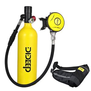 DIDEEP PRO Peralatan olahraga selam profesional Kapasitas 1L tabung selam Perangkat snorkeling tangki paru-paru untuk menyelam 20 menit alat selam tabung Tuba menyelam mini lengkap lung tank for diving Penyelaman Bawah Air