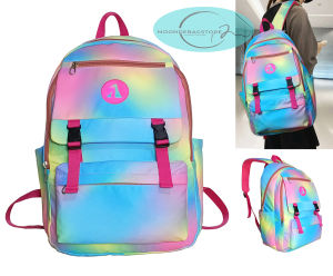 TAS RANSEL BACKPACK ANAK PEREMPUAN SEKOLAH SD-SMP-SMA-KULIAH TRUE RAINBOW // TAS RANSEL WANITA COLORFULL AP8027 RAINBOW