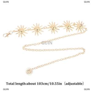 🎈🎀【Low price】GUIN Gothic Metal Sun Belt For Women Fashion Hight Waist Sun Chain Jewelry Gift Wedding Sash Celestial Waist Chains Dress Accessories