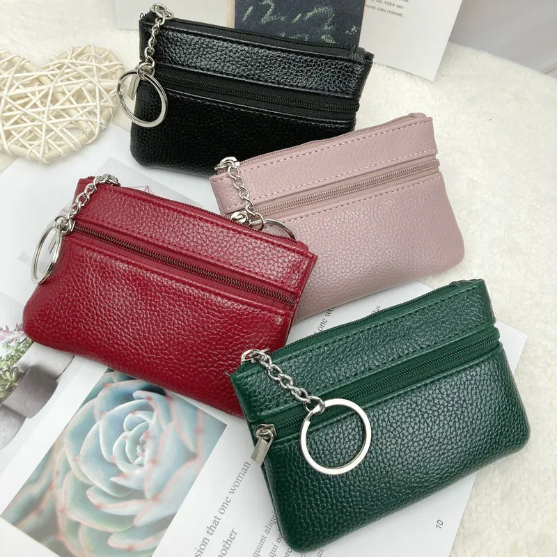 Fashion Women Wallet Mini Coin Purse Soft PU Leather Card Holder Money Bag  Zipper Closure