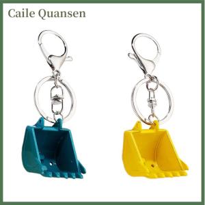 Caile Creative Alloy Bulldozer Keychain Exquisite Personality Metal Excavator Bucket Pendant Key Chain Men Car Keyring Accessories