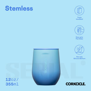 CORKCICLE Stemless 12oz - Boom Box Blue