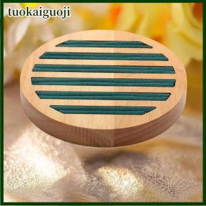 tuokaiguoji Wood Round Shape Jewelry Tray Ring Earrings Bracelet Display Plate Jewellery Storage Stand Counter Props