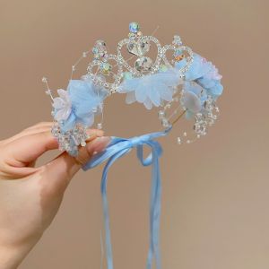 GURUNGMANI Sweet Artificial Flower Crown Party Headwear Children Hair Accessories Floral Hair Hoop High Quality Wedding Headband Girls Gift