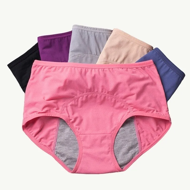 Generic 1/2pcs/set Cotton Women's Panties Leak-Proof Menstrual Briefs Soft  Physiological Underpant Plus Size Underwear Female Intimates