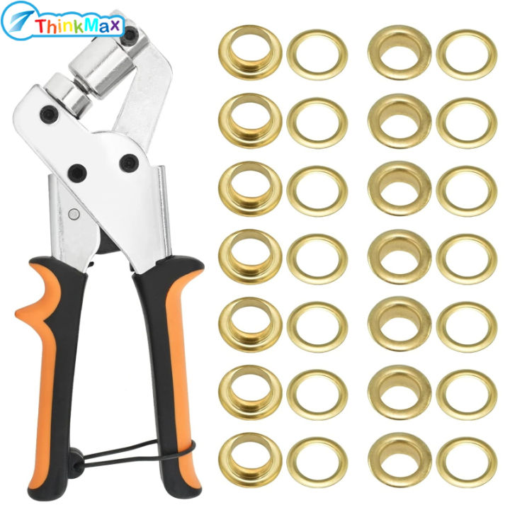 Grommet Tool Kit With 3/8 Inch (10mm) Diameter 100Pcs Grommets Eyelets