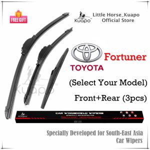 (Front+Rear 3pcs) Toyota Fortuner Wiper Blade Set for (Select Your Model) FORTY SUV Car Window Wipers Bundle (banana type+original back) by Kuapo wifer