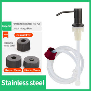 Selang Tempat Sabun Soap Dispenser/tempat sabun cair tanam botol pompa wastafel selangpanjang hitam stainless keran dapur dispenser
