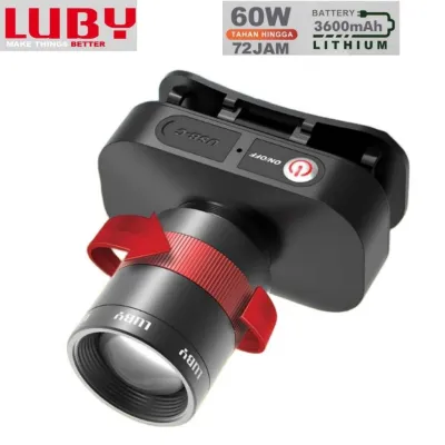 senter kepala zoom LUBY L-2913L 100w baterai 7200mah tahan hingga 72 jam - zoom putar - cahaya terang