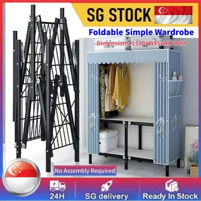 Foldable Wardrobe Household Bedroom No Installatio Storage Cabinet Simple Fabric Wardrobe Sturdy and Durable Wardrobe