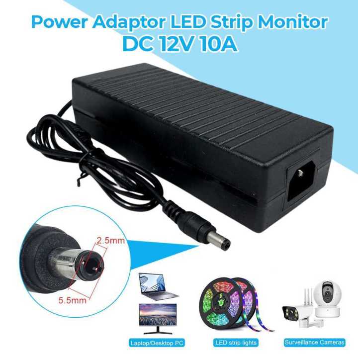 Led Monitor Adapter Power Adaptor LED Strip Monitor DC 12V 10A Adapter CCTV 12 Volt 10 ...