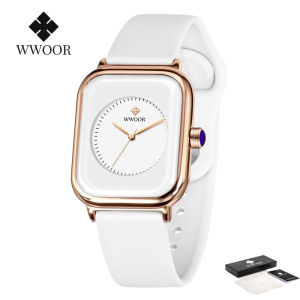 WWOOR Ladies Watch Fashion Simplicity Casual Quartz Water Proof Silicone Strap Watch For Women-8873GJ