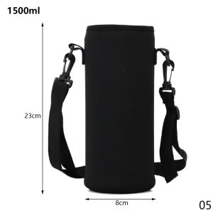Calistouk Water Bottle Cover Pouch with Strap for Shoulder Handheld Neoprene Glass Bottle Carrier Gym Insulated Bag Holder
