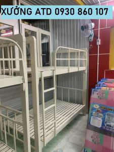 Giường tầng hộp vuông người lớn cứng cáp sắt 48 dày dặn chịu lực cao lắp ráp dễ giao toàn quốc