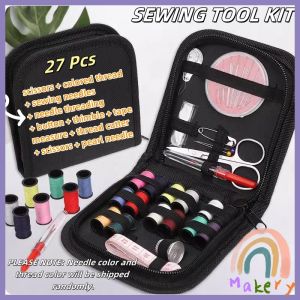 Makery【Ready in Stock】 27Pcs/set Portable Sewing Kit Home Craft Knitting Tools Organizer with Needle Case for DIY
