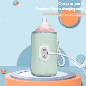 BANDA 5 Levels Baby Bottle Warmer Digital Type-C Milk Bottle Insulation Cover Portable Heating Bottle Thermal Heater Feeding Accessories