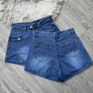 Chân Váy Jeans Bigsize Nữ Dáng Ngắn Váy Bò Nữ Cạp Cao 2 Màu Fullsize - GV2