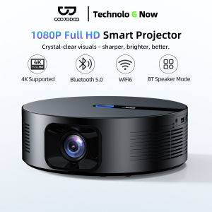 GOOJODOQ Wifi 8k Projector Full HD 1080p 15500 LM Proyector Large Screen LED Bluetooth Projectors Supports Android iOS Syncing Smartphone Screen Home Theater Projector