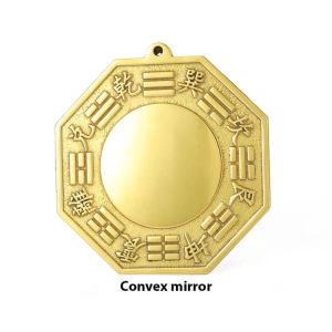 MAOMEI HOUSE Phong thủy dây chuyền gương bagua bằng đồng thau Gương lồi Đồ thủ công Gương thủ công tốt lành Bền Phong cách Trung Quốc Đồ trang trí gương lồi Đàn áp quái vật