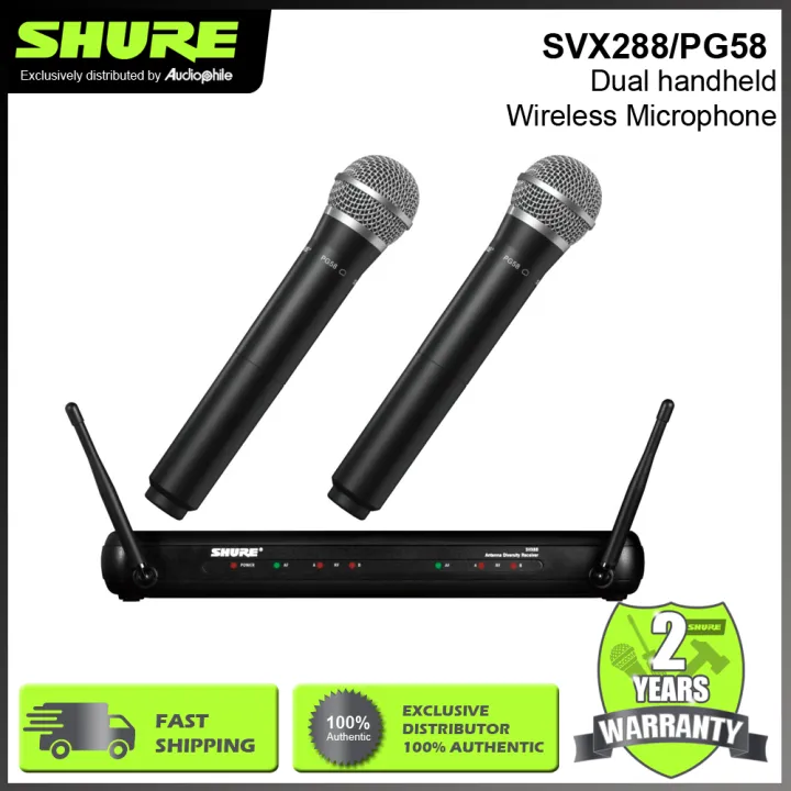 新品 SVX Wireless Microphone System Wireless System Shure SVX Series SVX288/PG28 Handheld