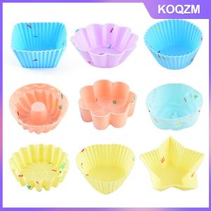 KOQZM 5 9Pcs Silicone Cake Mold Multi-shape Muffin Cupcake Baking Molds Kitchen Cooking Bakeware DIY Cake Decorating Tools