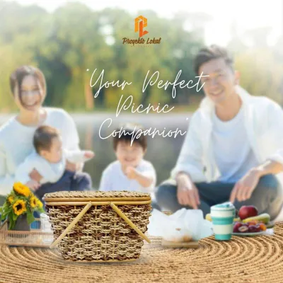 Proyekto Lokal / Rattan Food Storage / Picnic Basket with handle and cover / Native basket / multipurpose storage.