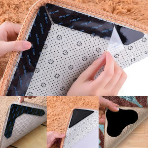 4/8Pcs Carpet Non-slip Sticker Self-Adhesive Floor Mats Anti Slip Patch Washable Reusable Curling Fixed Foot Rug Tape Sheet