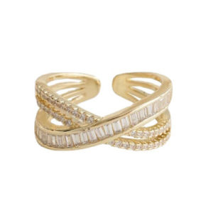 Fashion Zircon Ring Minimalist Sparkling Cute Ring Adjustable Open Statement Ring Aesthetic School Style Unique Womens Jewelry