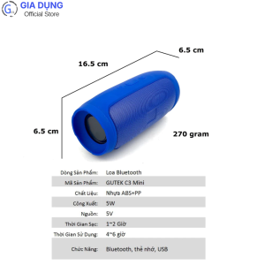 Loa Bluetooth Charge 3 Mini Âm Thanh Sống Động bass mạnh kết nối không dây pin sạc nhỏ gọn tiện dụng