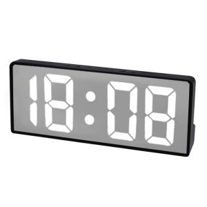 MAOMEI STUDIO 12/24H Format Digital Alarm Clock Luminous Mirror Temperature Display Electronic Table Clock Simple Voice Control LED Digital Clock Bedroom