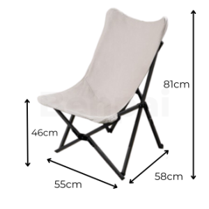 Outdoor Camping Glamping  Steel Folding Butterfly Chair Beach Lazy Backrest Leisure recliner beach chair/Kerusi Khemah