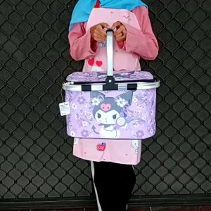 Tas Piknik Import / Tas Lunch Box Besar / Tas Tenteng Hello Kitty / Tas Travel Import Dengan Alumunium Foil