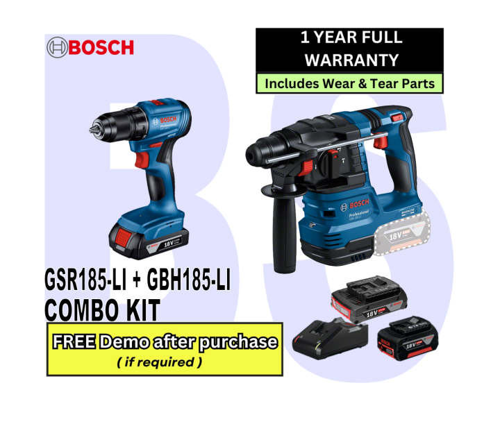 BOSCH Professional Combo Kit GSR 185-LI and GBH 185-LI Set