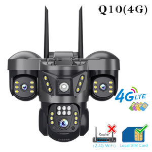 V380 15MP Three Lens HD Outdoor 4G Solar Camera Night Vision PIR Human Detection Wireless Video Surveillance 4G sim Three Lens Outdoor CCTV