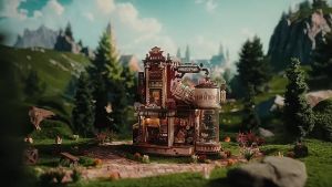 [READY STOCK] Robotime ROKR Christmas Dream Gift Factory Wooden Music Box EAB01 AMS01EAB02 449PCS