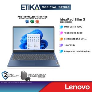 Lenovo IPS3 83E60026MJ Laptop | Intel Core 5 120U 16GB D5 512GB MS Office W11 | IdeaPad Slim 3 15IRU9