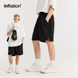 INFLATION brand Mens Youth Fashion Metal Wire Boxing Shorts 2024 Spring/Summer New Product Street Large Pocket Loose Casual Mens Shorts