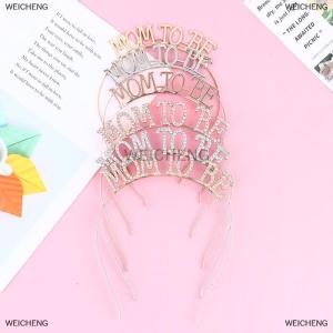 [COD] WEICHENG Rose en Color Mom To Be Tiara Crown Headband for Party Decorations