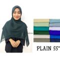 Tudung Bawal 55'' Plain PREMIUM Cotton Voile bidang 55 / Tudung Bawal Premium Borong. 