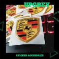 EMBLEM STIKER MOBIL PORSCHE LOGO STIKER OUTDOOR STIKER RESIN TIMBUL. 