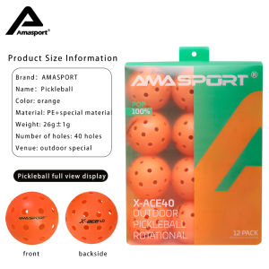 Bóng pickleball amasport X40 26g 12 cái usapa đã được phê duyệt bóng pickleball đúc Roto ngoài trời 40 lỗ