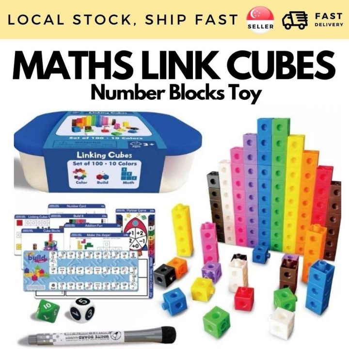 🇸🇬 Local Stock 🇸🇬 Kids Math Link Cube Number Blocks Mathematics ...