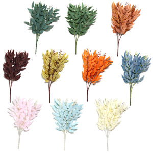 DAUN PLASTIK WILLOW 5 CABANG DAUN ARTIFICIAL UNTUK DEKORASI WEDDING B8069