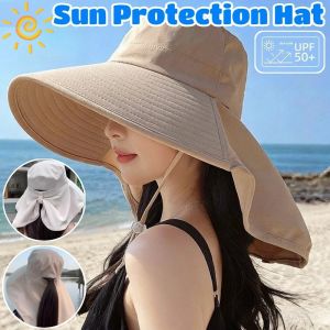 Korean Summer Sun Hat Wide Brim Sun Protection Hat UV Protection Face Shoulder Protecting Hiking Hat
